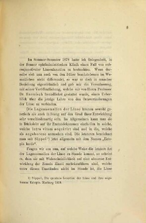 Die subconjunctivale Linsenluxation : Inaugural-Dissertation