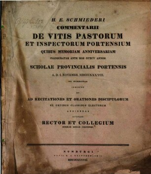 Commentarii de vitis pastorum et inspectorum Portensium
