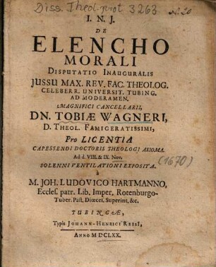 De Elencho Morali Disputatio Inauguralis