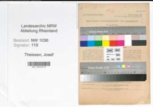 Entnazifizierung Josef Theissen , geb. 10.09.1889 (Steiger)