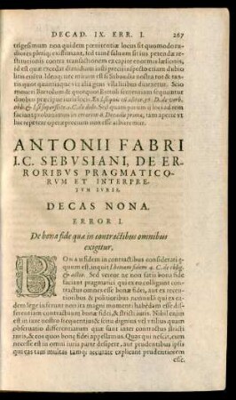 Antonii Fabri ... Decas Nona.