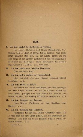Regesten aus zwei Missivbüchern des XVI. Jahrhunderts im Revaler Stadt-Archiv