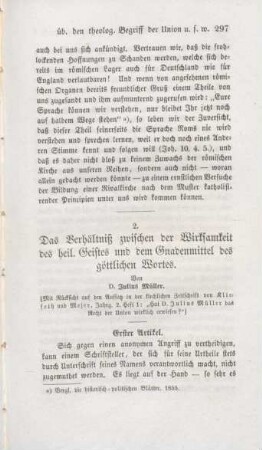 297-402 Das Verhältniß zwischen der Wirksamkeit des heiligen Geistes und dem Gnadenmittel des göttlichen Wortes