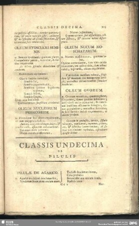 Classis Undecima De Pilulis