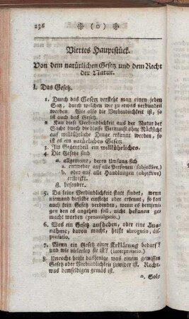 Viertes Hauptstück. Von dem natürlichen Gesetz und dem Recht der Natur.