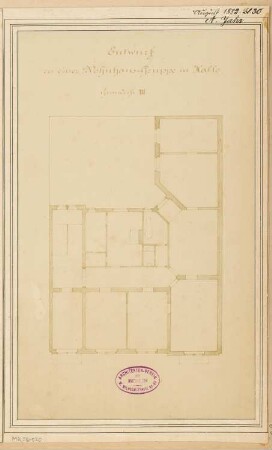 Wohnhausgruppe, Halle/Saale Monatskonkurrenz August 1882: Grundriss III