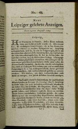 No. 68. Den 24ten August 1789.
