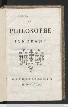 Le Philosophe Ignorant