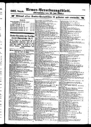 602. Ausgabe. Freitag, 23. Juli 1915
