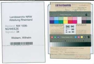 Entnazifizierung Wilhelm Van Wickern , geb. 18.03.1896 (Schuhmacher)