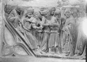 Relief vom ehemaligen Westlettner des Mainzer Domes: Die Verdammten beim Jüngsten Gericht