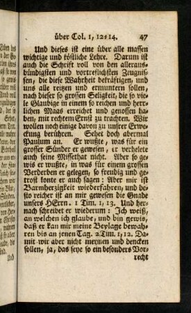 47-61, Und dieses ist eine über alle massen wichtige und köstliche Lehre...
