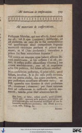 Ad materiam de conservatione.