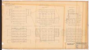 Reichsluftfahrtministerium, Berlin: Saalbau: Fundamentplan, Schnitte, Grundrisse (Trägerlagen)
