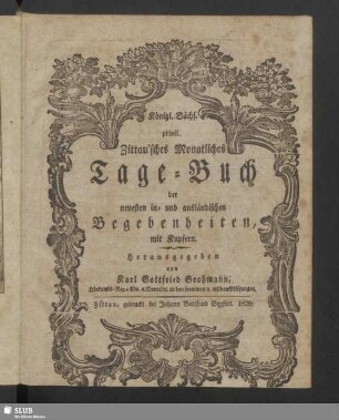 1828: Privil. Zittau'sches monatliches Tage-Buch