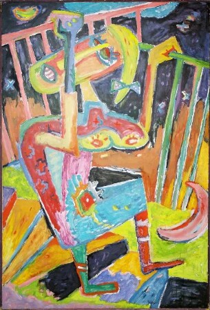 Frau auf der Treppe