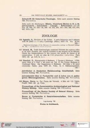Zoologie (Nr. 956-960)