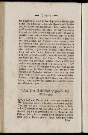 Von dem sündlichen Zustande der Menschen