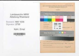 Entnazifizierung Ernst Kehr , geb. 15.02.1874 (Baeckermeister)