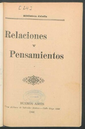 Relaciones y pensamientos