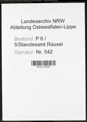 Sterberegister Standesamt Castrop-Rauxel Rauxel