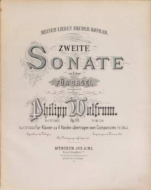 II. Sonate in E-Dur : für Orgel ; op. 10