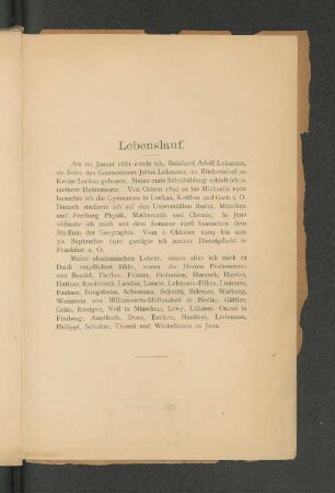Lebenslauf