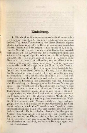 Elemente der physikalischen Mechanik für Gymnasien
