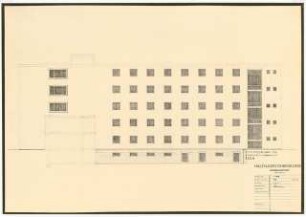 Kinderklinik und Hals-Nasen-Ohrenklinik der Universität Köln: Universitätsgebäude, Hals-Nasen-Ohrenklinik, Bauteil A: Nordansicht 1:100