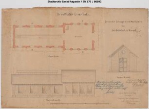 Hennef, Güterbahnhof, Lokomotivschuppen mit Werkstätte