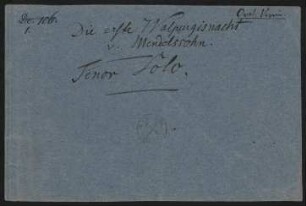 Titelblatt Tenor Solo