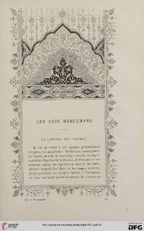 2. Pér. 12.1875: Les arts musulmans, [1] : de l'emploi des figures