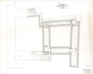 Gsaenger, Gustav; München, Theatinerstr.; Bayerisches Kultusministerium, Erweiterung - Erweiterungsbau, Umarbeitung Vorprojekt (Grundriss DG)