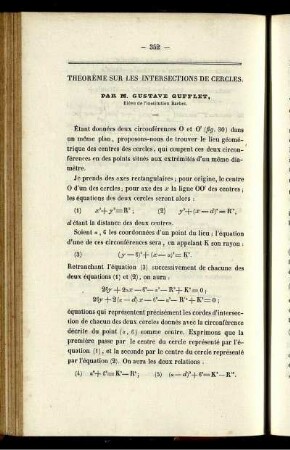 Théorème sur les intersections de cercles.