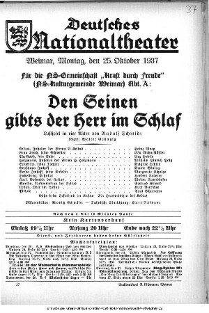 Den Seinen gibts der Herr im Schlaf