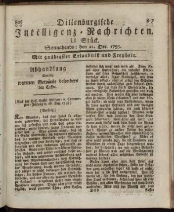 LI. Stück. Sonnabends: den 21. Dec. 1793.