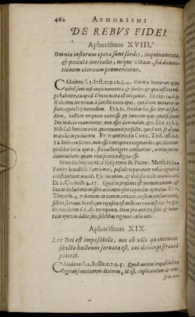 De Rebus Fidei. Aphorismus XVIII. [ - ] Aphorismus XXIII.