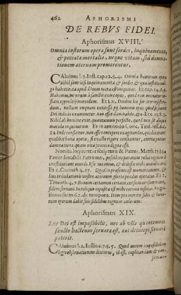 De Rebus Fidei. Aphorismus XVIII. [ - ] Aphorismus XXIII.