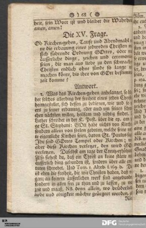 Die XV. Frage.