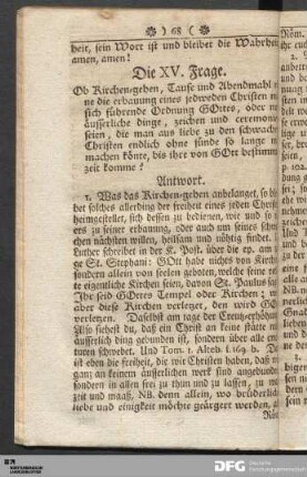 Die XV. Frage.