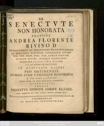 De Senectvte Non Honorata