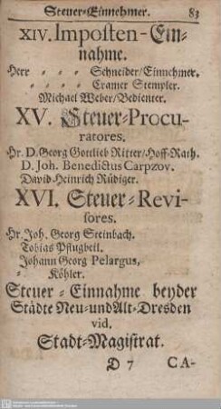 XV. Steuer-Procuratores