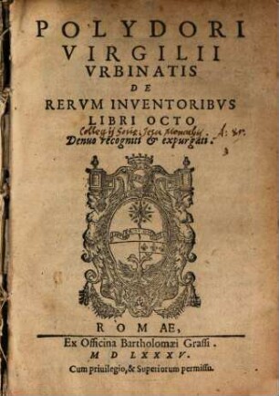 De rerum inventoribus libri octo