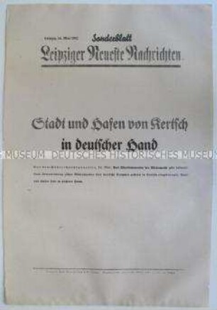Sonderblatt der "Leipziger Neuesten Nachrichten" zur Eroberung von Kertsch durch die Wehrmacht