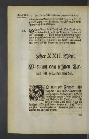 Der XXII. Titul.
