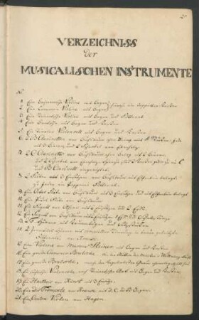 Verzeichnis der musicalischen Instrumente