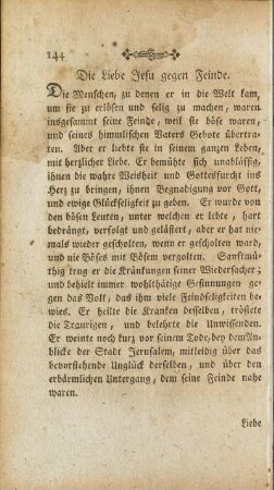Die Liebe Jesu gegen Feinde