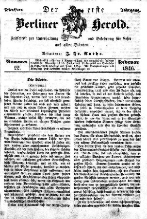 Nummer 22, Februar 1846
