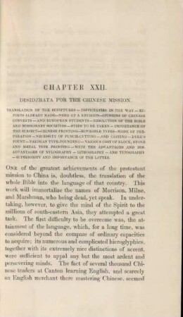 Chapter XXII. Desiderata for the Chinese mission