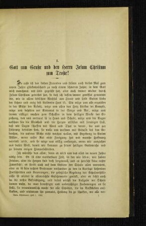 Gott zum Gruße und den Herrn Jesum Christum zum Troste!